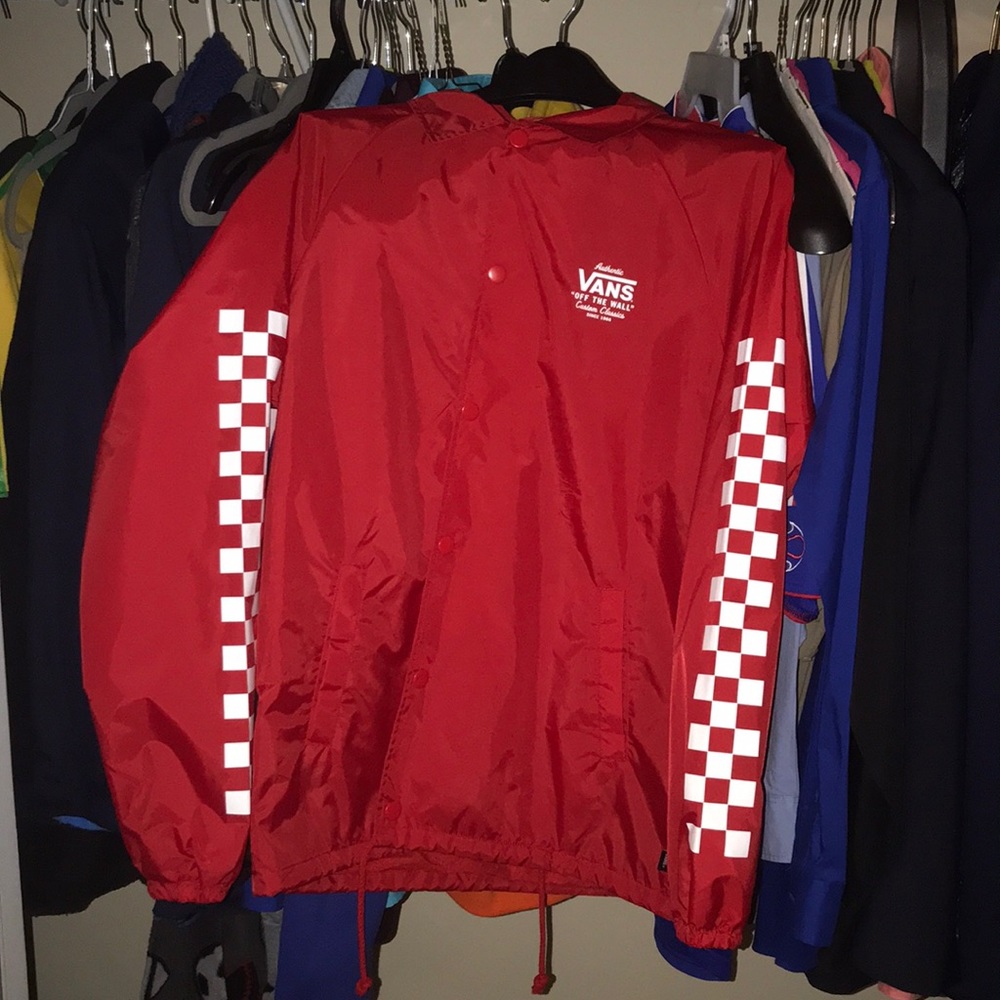 Vans coaches jacket red
